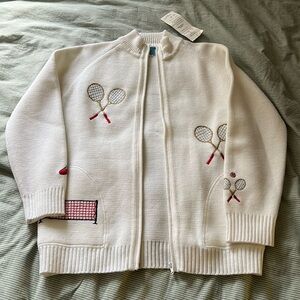Vintage embroidered tennis cardigan